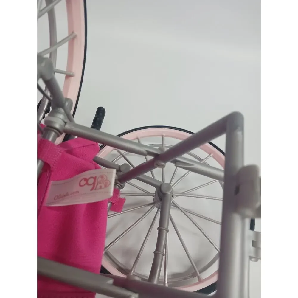 Battat OG Our Generation Pink Wheelchair Collapsible For 18
